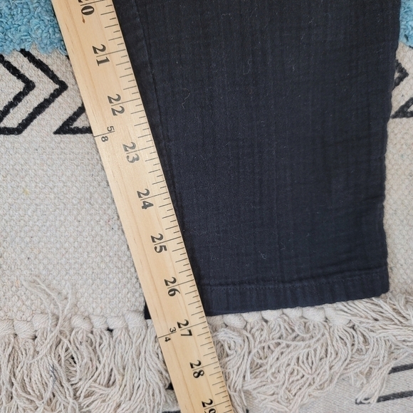 EILEEN FISHER 100% ORGANIC COTTON BLACK CREPE ANKLE PANTS, SZ SMALL - Picture 10 of 13